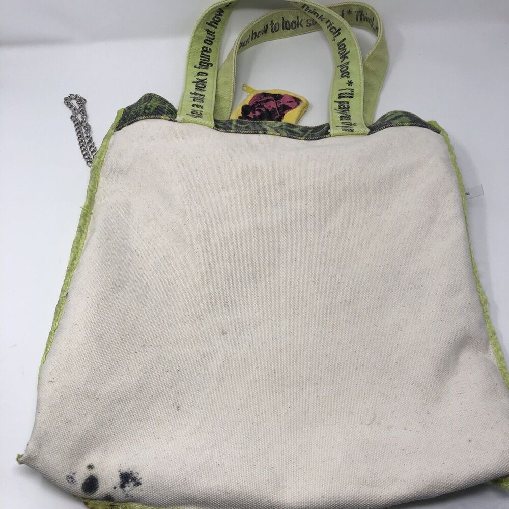 RARE Loop NYC Andy Warhol Floral Canvas Tote Bag + & Coin Pouch READ - Picture 8 of 10